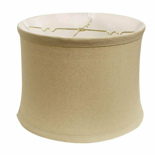 Homeroots 15 in. Rosewood Drum Trimmed Linen Lampshade, Dunn 469540